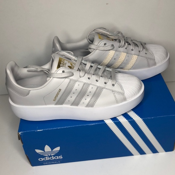 Women’s Adidas Superstar Bold Platform Grey/White - Picture 2 of 6